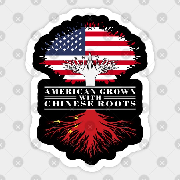 American Grown With Chinese Roots Us China Flag Tree Sticker by BramCrye